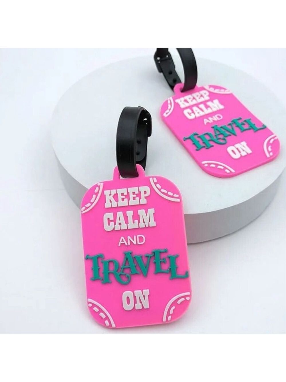 New 1PC Silicone Luggage Tag Keep Calm & Travel On